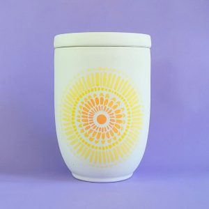 keramik urne mandala gelb