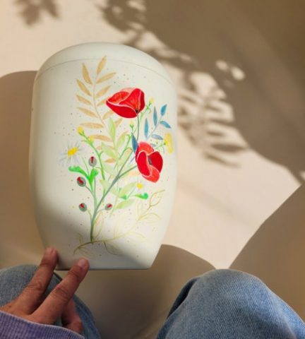 urne mohnblume rot