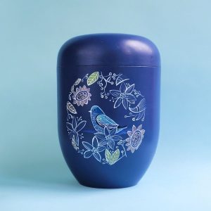 urne vogel meisen handbemalt