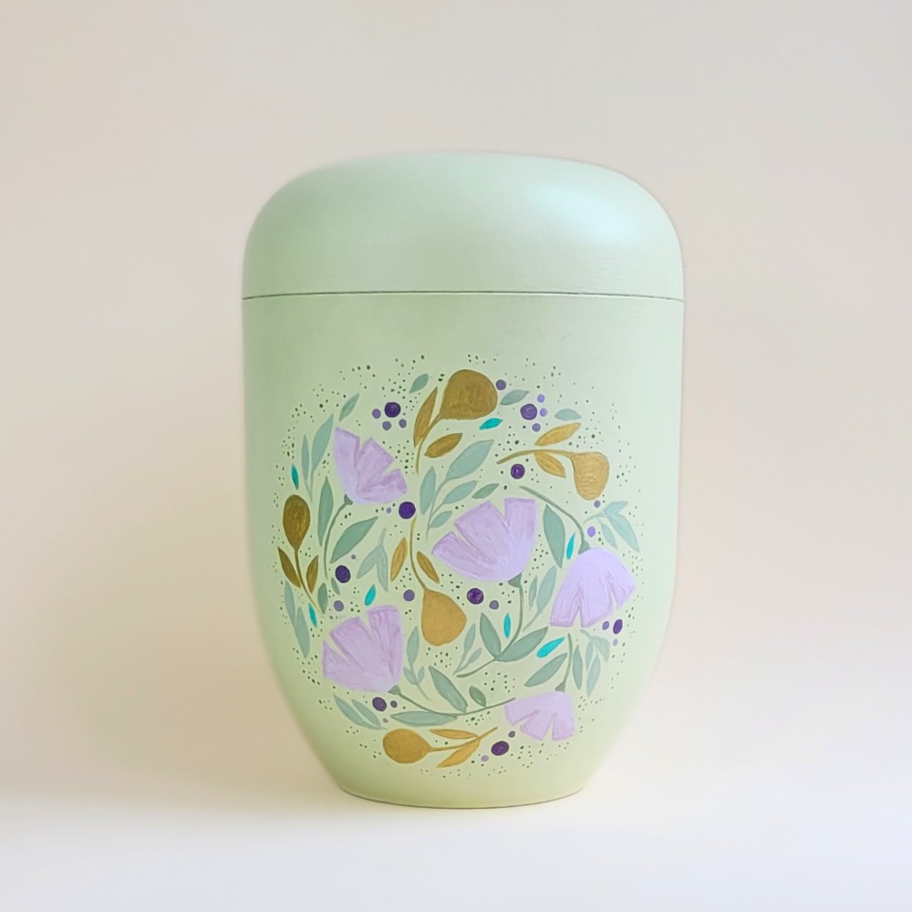urne blumenmotiv mandala flieder